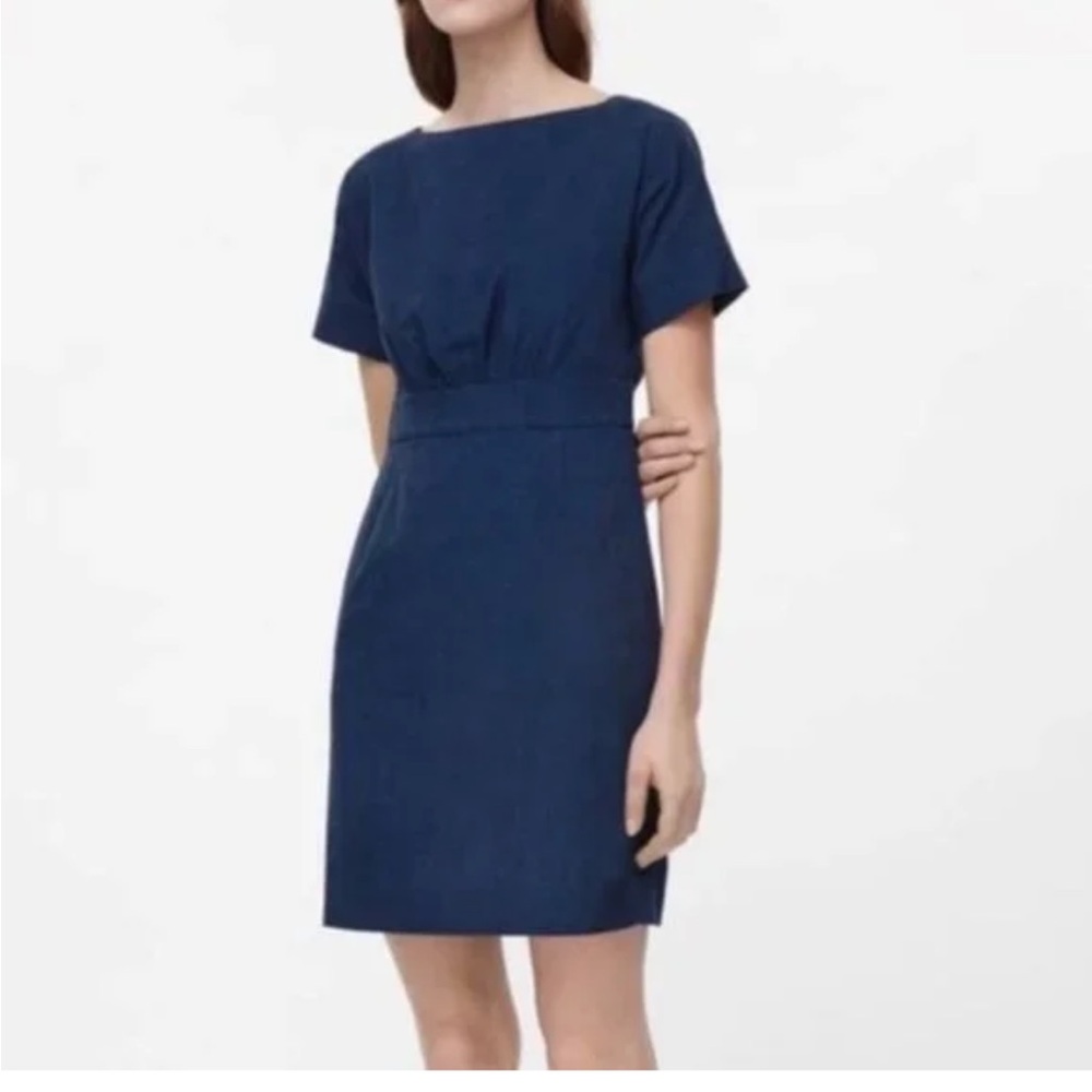 COS NWT womans blue Chambray mini Dress size 6